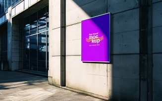 Signage Mockup on Building Wall 07