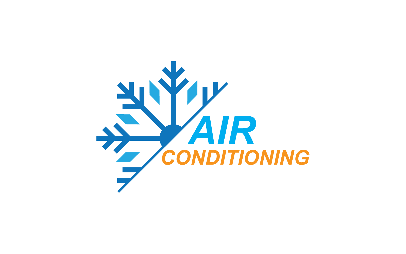 Design piatto del logo vettoriale dell'illustrazione del condizionatore d'aria