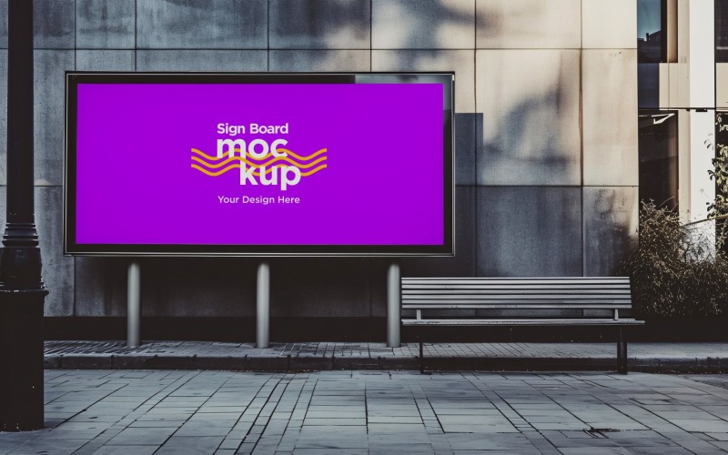 Roadside Billboard Sign Mockup Outdoor Signage Template 01 Product Mockup
