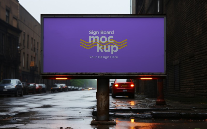 Roadside Billboard Sign Mockup Outdoor Signage Template 03 Product Mockup