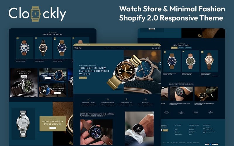 Clockly - Smart Watch Store & Minimal Fashion Shopify 2.0 Responsive Theme Shopify Theme