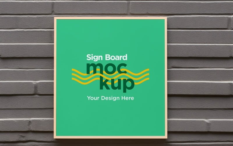 Sign Board Mockup on Building Wall 118 Product Mockup