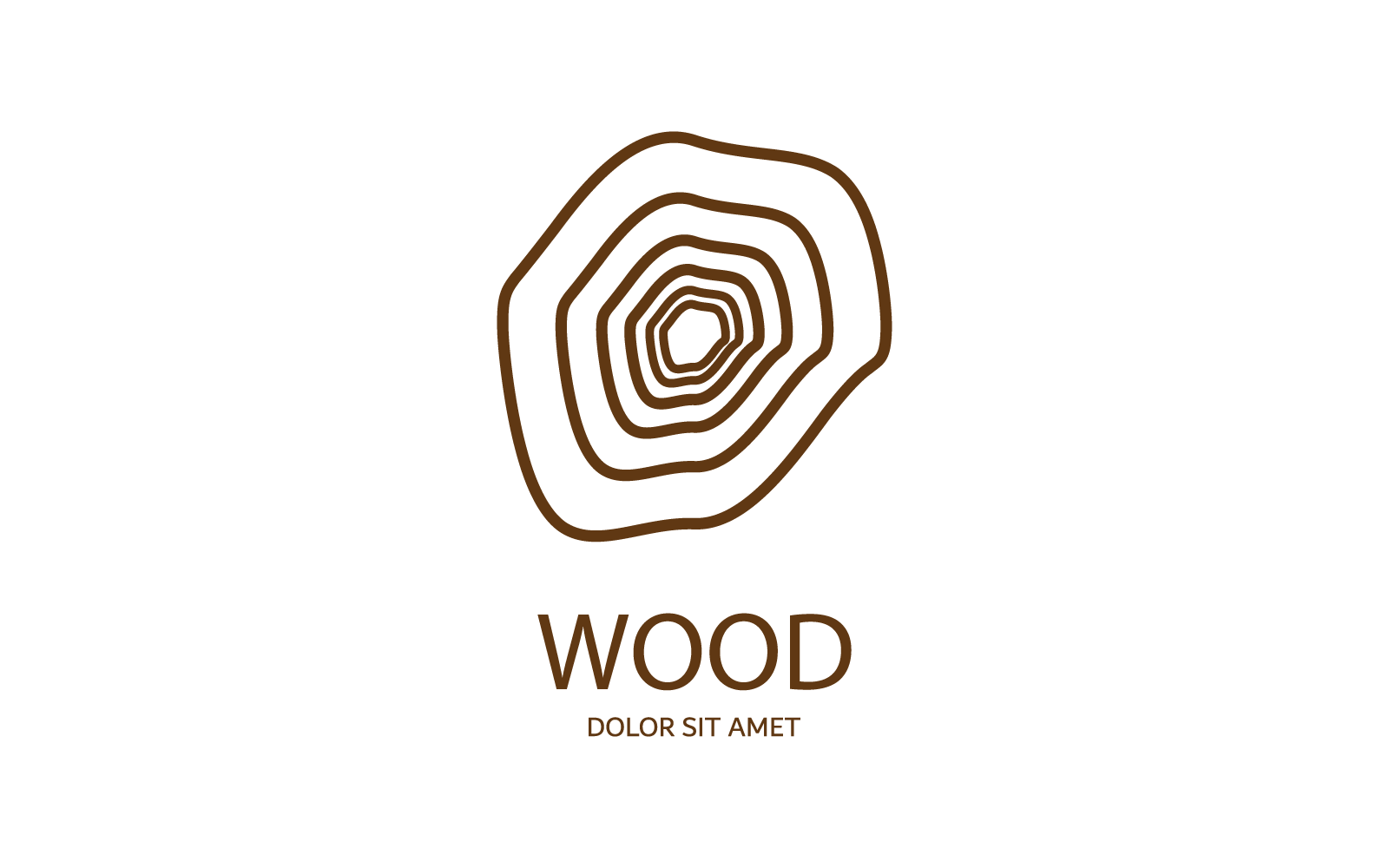 Design piatto con logo in legno icona vettoriale