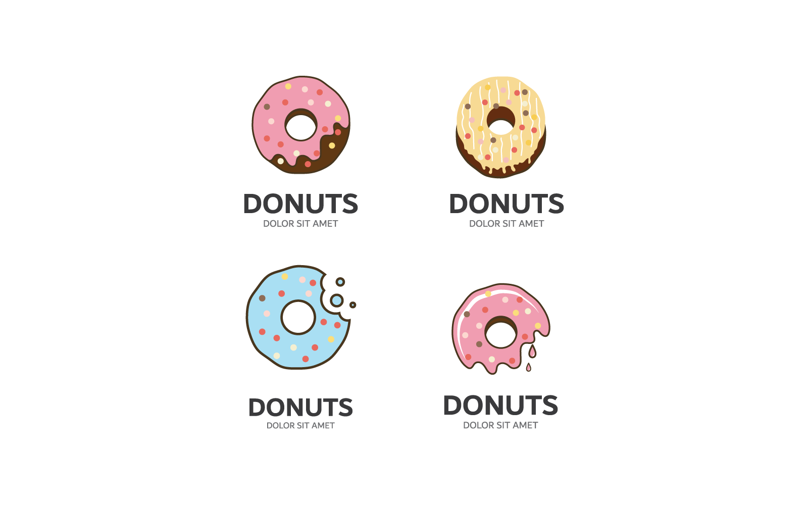 Donuts illustration logo design vector template Logo Template