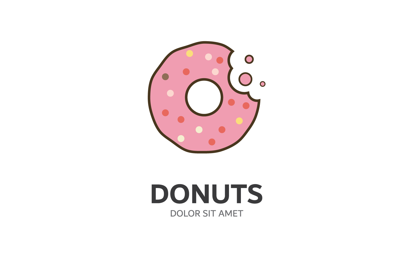 Donuts illustration logo vector template design