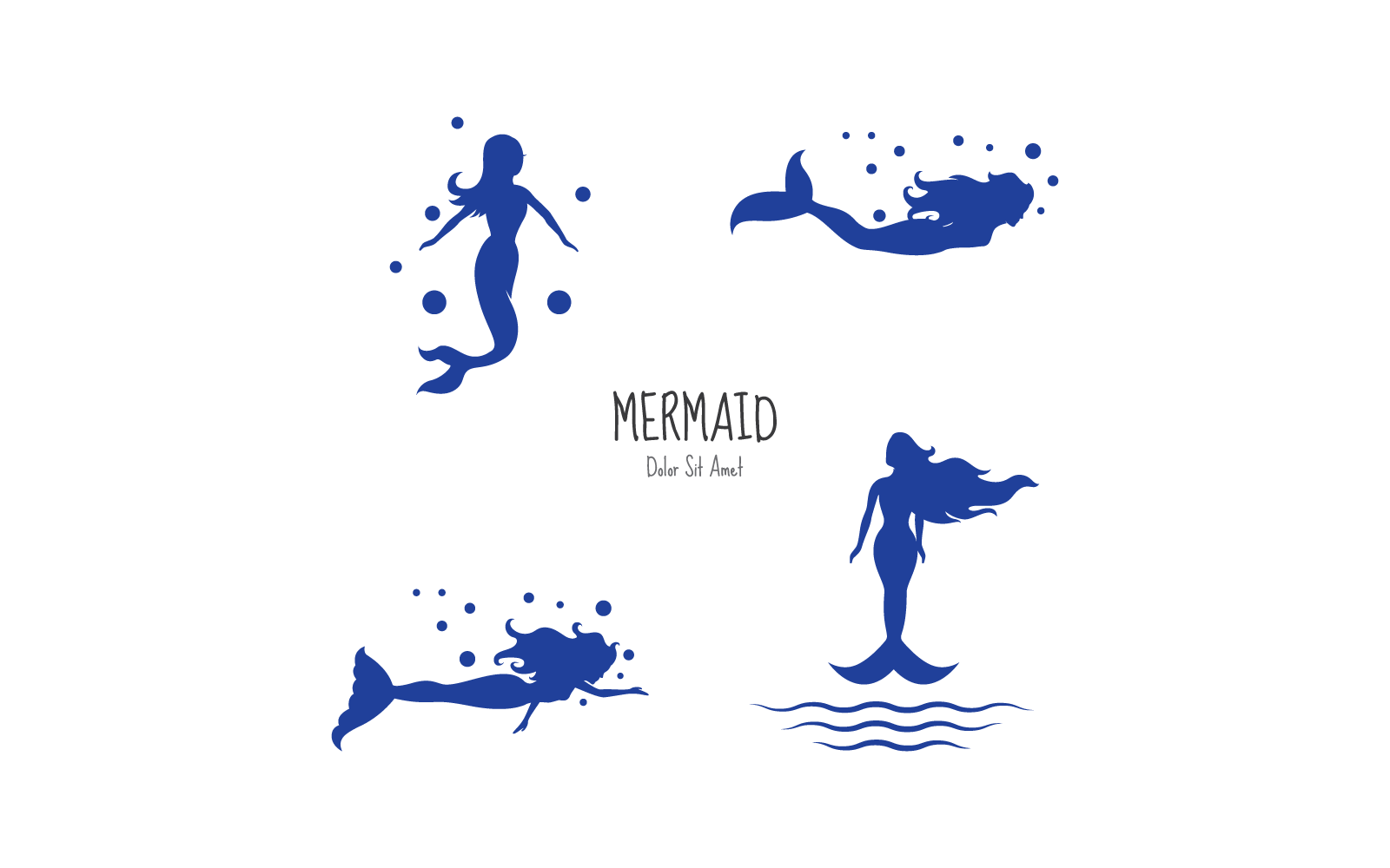 Mermaid design logo illustration vector