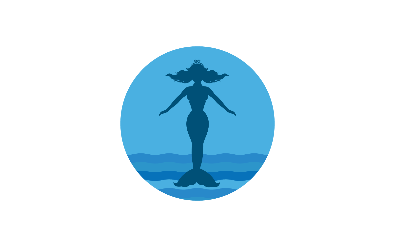 Mermaid illustration logo template vector flat design