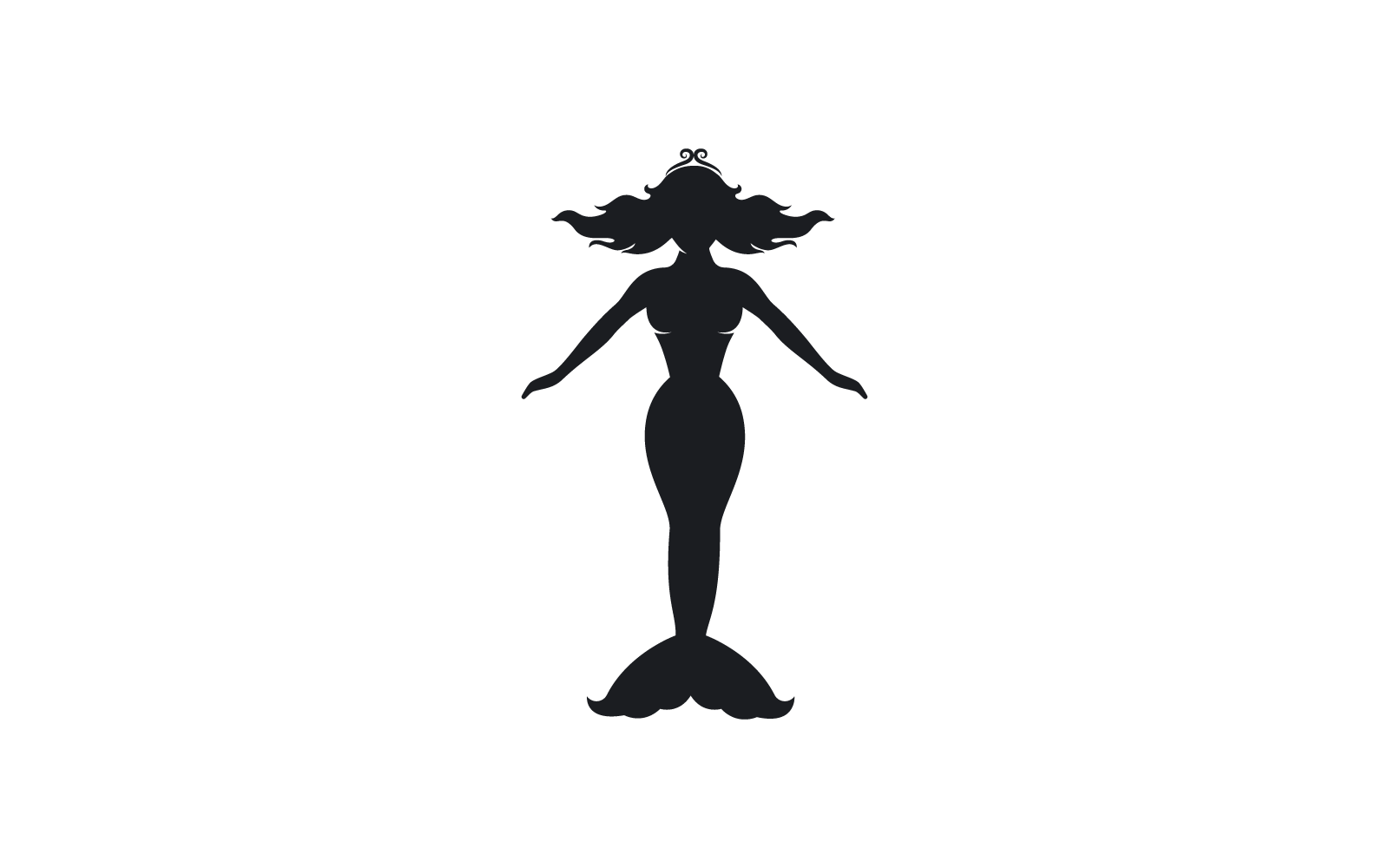 Mermaid illustration logo vector flat design template