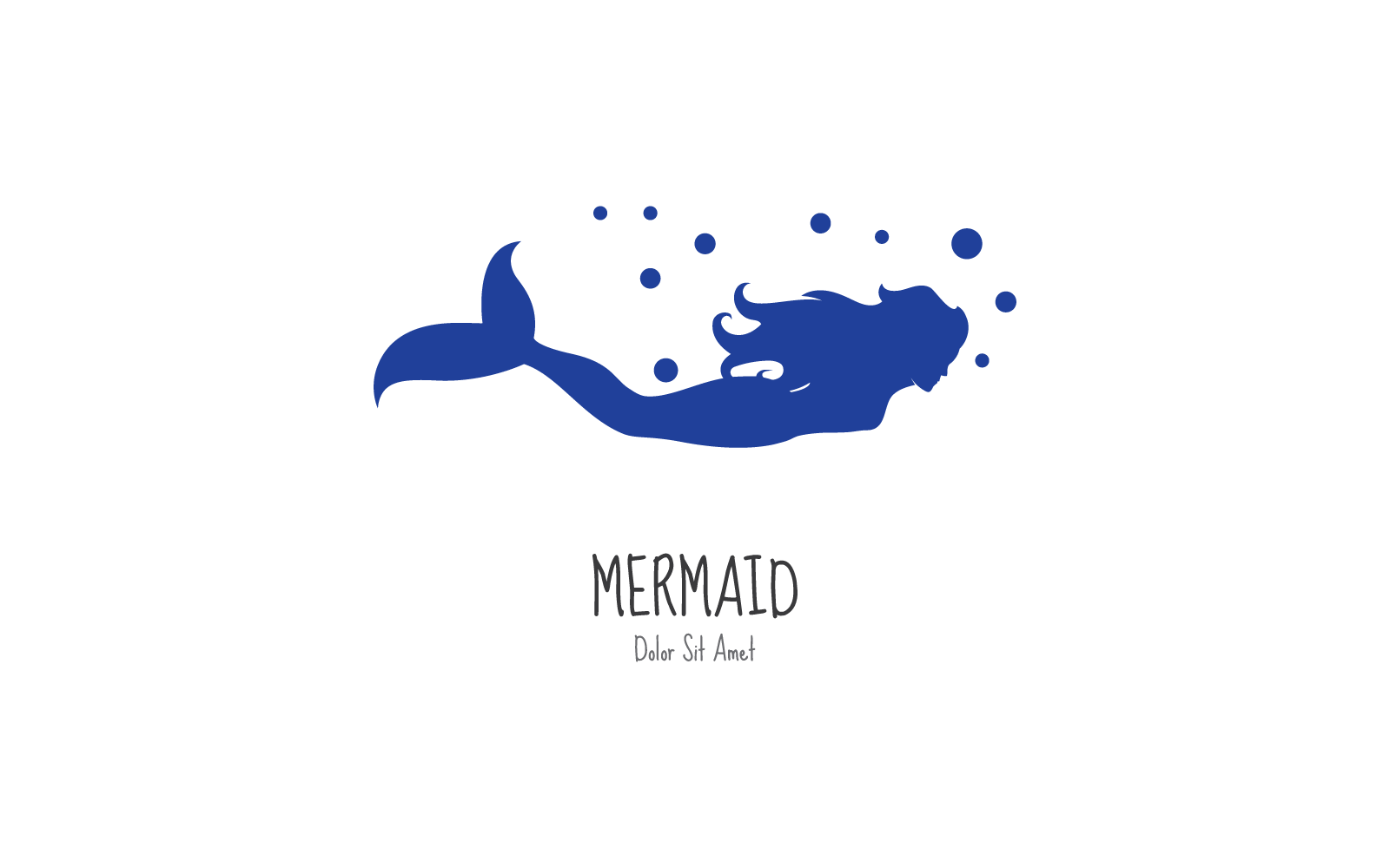 Mermaid illustration logo vector template flat design