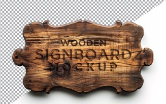 Vintage Wooden Signage Mockup Template 03