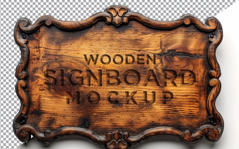 Vintage Wooden Signage Mockup Template 07 Product Mockup