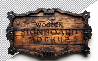 Vintage Wooden Signage Mockup Template 08