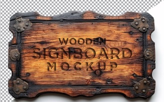 Vintage Wooden Signage Mockup Template 14
