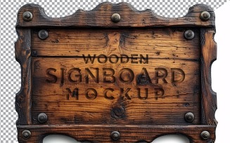 Vintage Wooden Signage Mockup Template 15