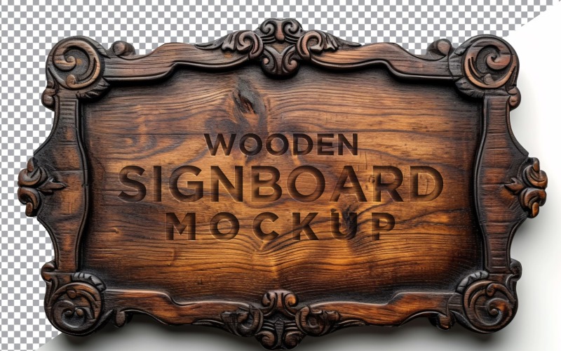 Vintage Wooden Signage Mockup Template 16 Product Mockup