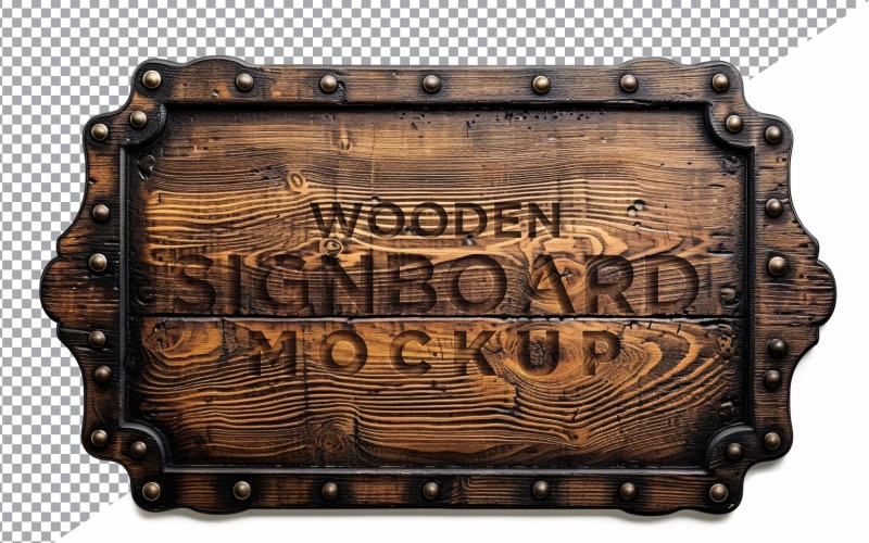 Vintage Wooden Signage Mockup Template 17 Product Mockup