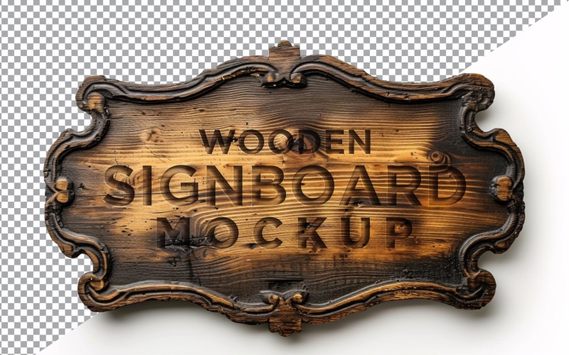 Vintage Wooden Signage Mockup Template 19 Product Mockup