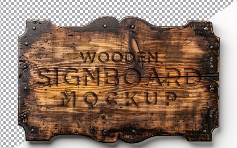 Vintage Wooden Signage Mockup Template 23 Product Mockup