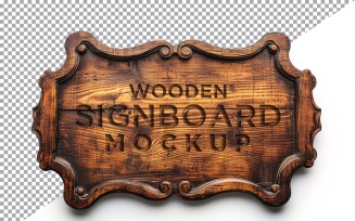 Vintage Wooden Signboard Mockup 01