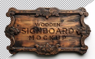 Vintage Wooden Signboard Mockup 02