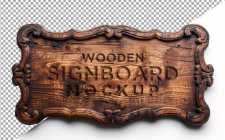 Vintage Wooden Signboard Mockup 03