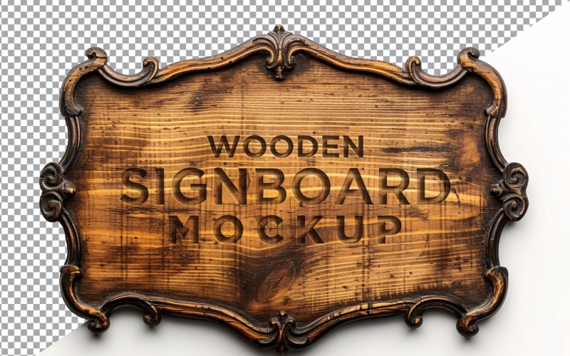 Vintage Wooden Signboard Mockup 04 Product Mockup