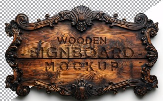 Vintage Wooden Signboard Mockup 05