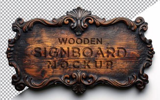 Vintage Wooden Signboard Mockup 06