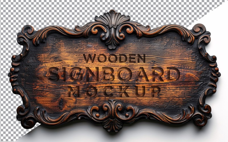 Vintage Wooden Signboard Mockup 06 Product Mockup
