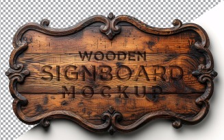 Vintage Wooden Signboard Mockup 07