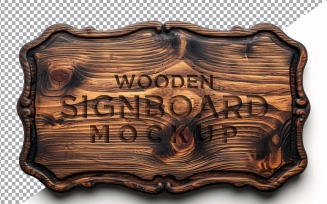 Vintage Wooden Signboard Mockup 08