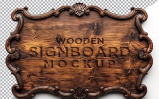 Vintage Wooden Signboard Mockup 09
