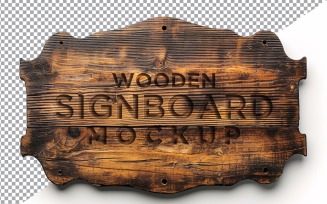 Vintage Wooden Signboard Mockup 10