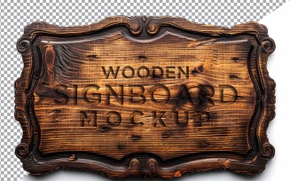 Vintage Wooden Signboard Mockup 12