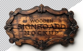 Vintage Wooden Signboard Mockup 13
