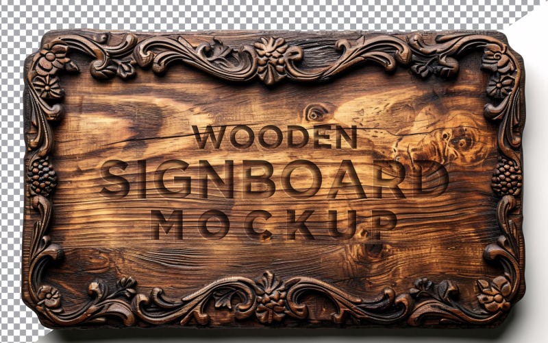 Vintage Wooden Signboard Mockup 14 Product Mockup