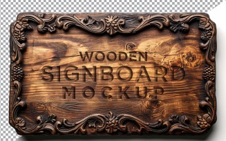 Vintage Wooden Signboard Mockup 14
