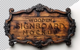 Vintage Wooden Signboard Mockup 15