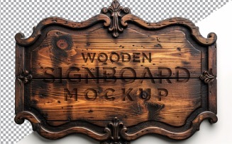 Vintage Wooden Signboard Mockup 16