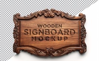 Vintage Wooden Signboard Mockup 17