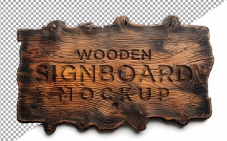 Vintage Wooden Signboard Mockup 19