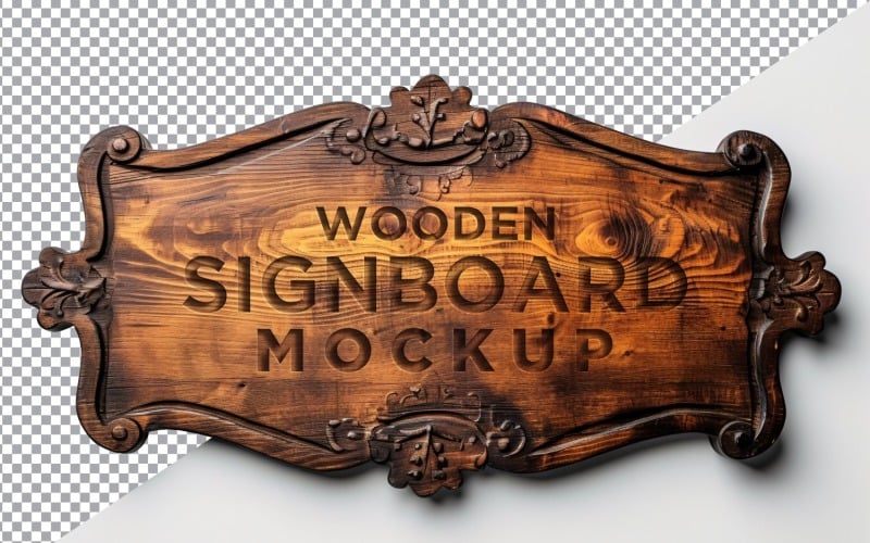Vintage Wooden Signboard Mockup 20 Product Mockup