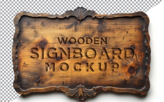 Vintage Wooden Signboard Mockup 21