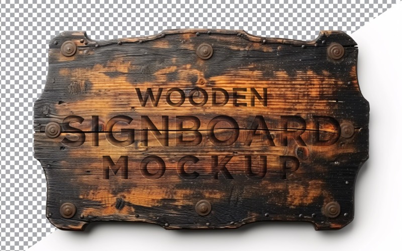 Vintage Wooden Signboard Mockup 23 Product Mockup