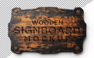 Vintage Wooden Signboard Mockup 23