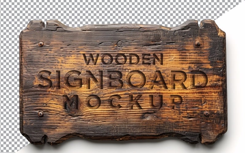 Vintage Wooden Signboard Mockup 24 Product Mockup