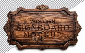 Vintage Wooden Signboard Mockup 25