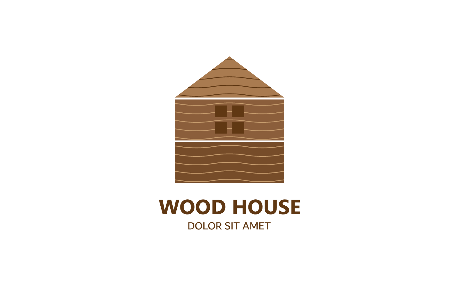 Wood house logo illustration vector flat design Logo Template