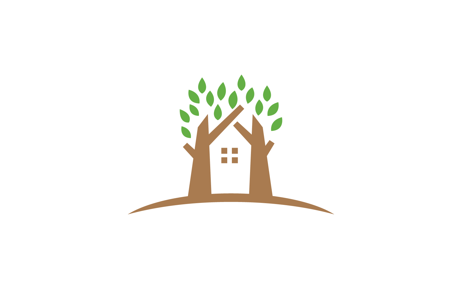 Wood house logo vector flat design template