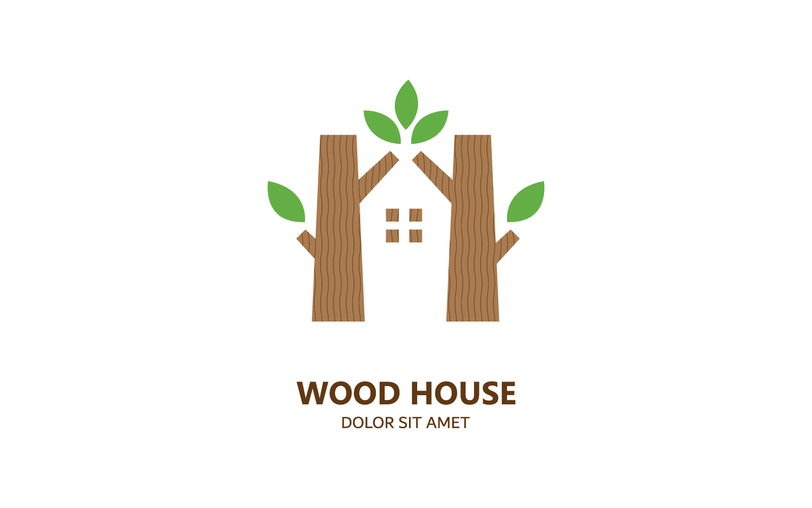 Wood house logo vector flat design